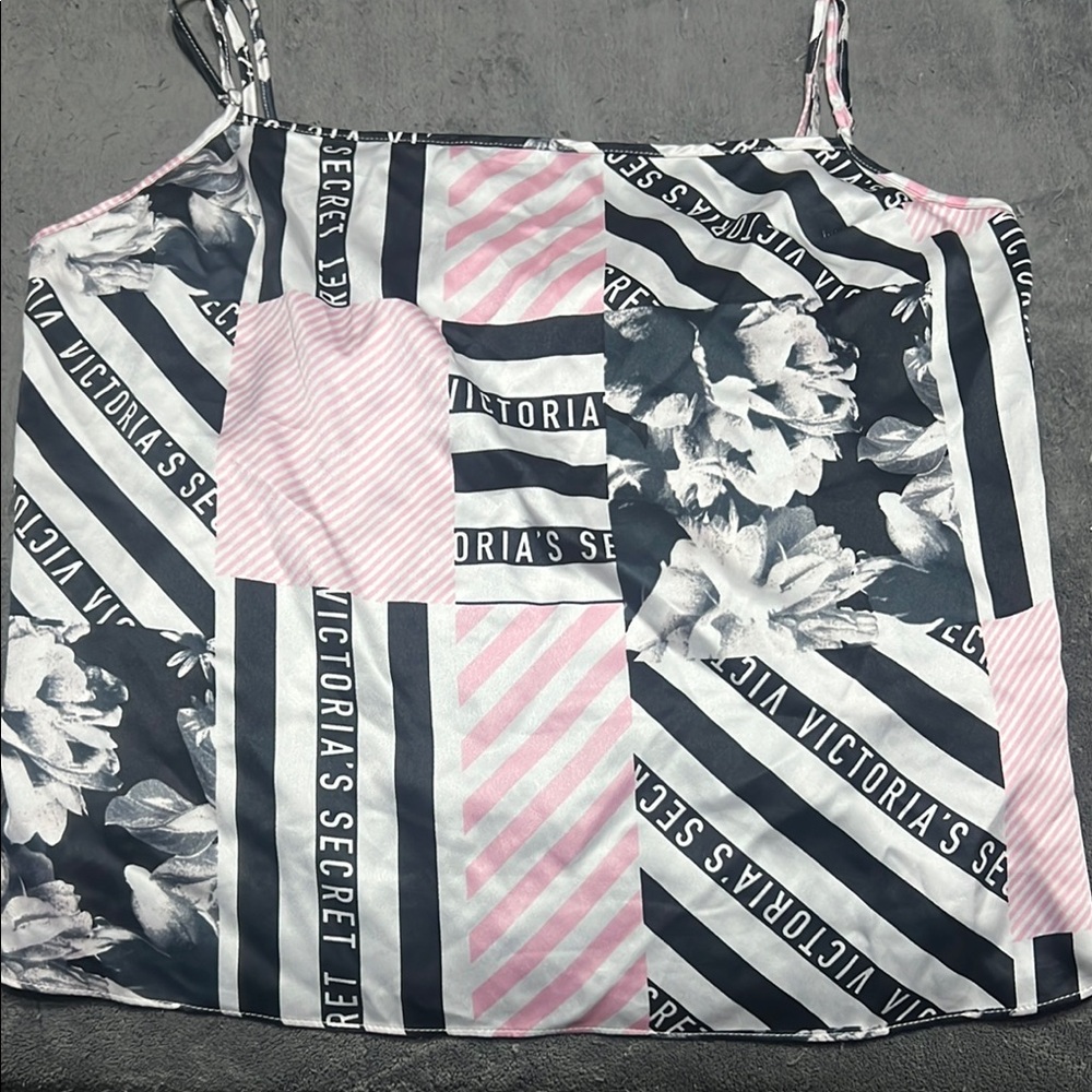 Victoria's Secret Pink and Black Floral Women's Top
